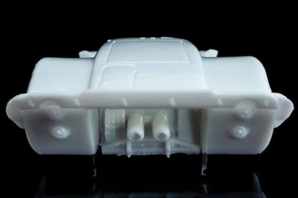 AFX Mega-G+ GT40 Mark IV white paintable HO slot car rear view