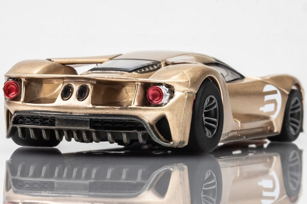 AFX Mega-G+ Ford GT Heritage #5 gold HO slot car rear view