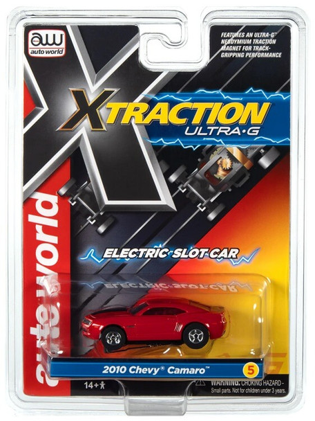 Auto World X-Traction 2010 Chevrolet Camaro red HO slot car in package