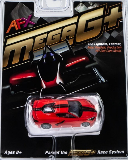 AFX Mega-G+ Corvette C8 torch red HO slot car in package