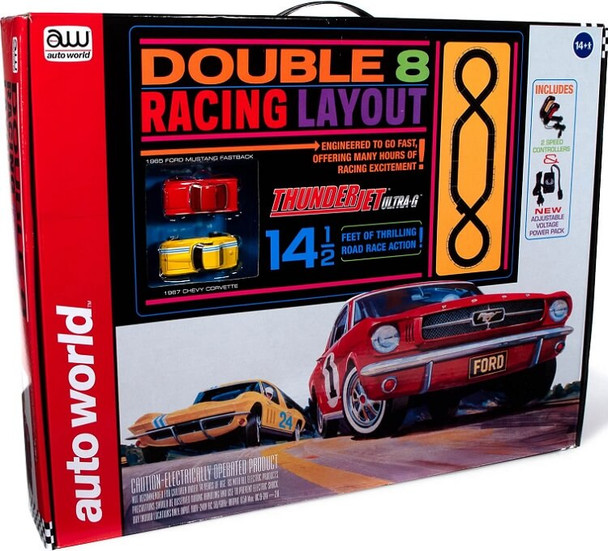 Auto World Double 8 Racing Layout HO scale race set RS341