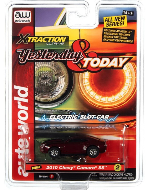 Auto World X-Traction 2010 Chevy Camaro SS garnet red HO slot car in package