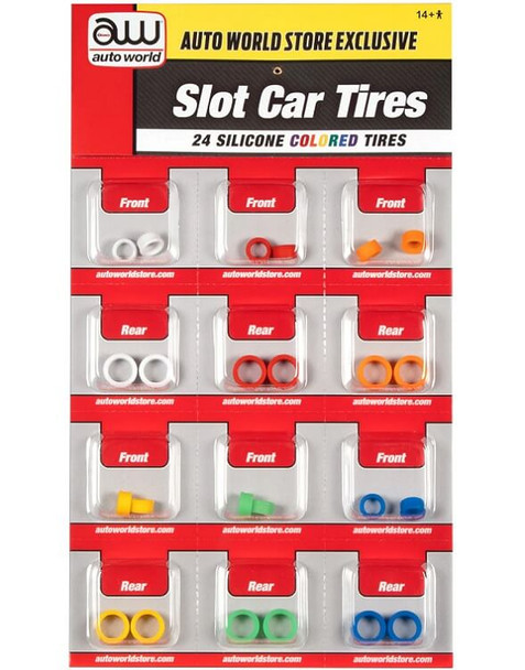 Auto World 4Gear silicone colored tires 24 pack SCM161