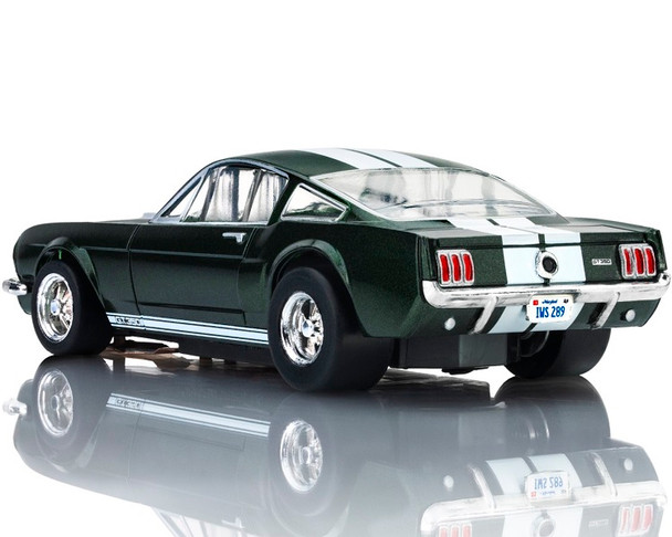 AFX Mega-G+ 1966 Shelby GT350 ivy green white stripes HO slot car rear view