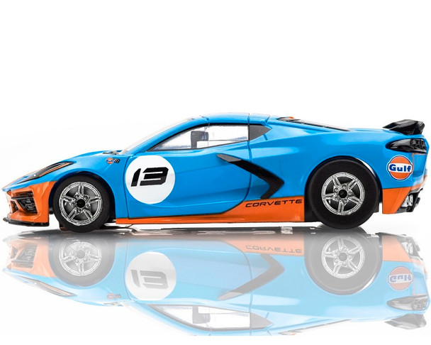 AFX Mega-G+ Corvette C8 Gulf 2022 HO slot car side view