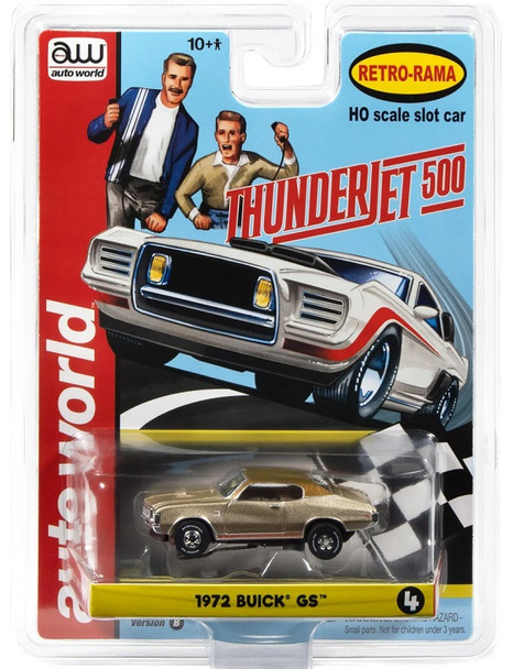 Auto World ThunderJet 1972 Buick GS tan HO slot car in package