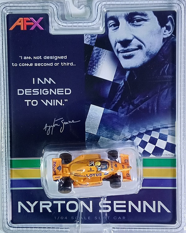 AFX Mega-G+ Lotus 99T Ayrton Senna 1987 Yellow HO Slot Car - BRS