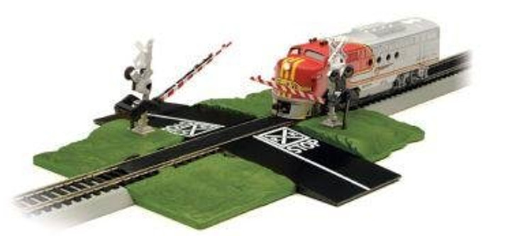 ho scale train slot car crossing