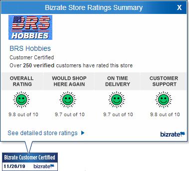 BRS Hobbies Bizrate Ratings BRS Hobbies Bizrate ratings for 11/26/2019