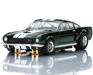 AFX Mega-G+ 1966 Shelby GT350 Green White Stripes HO Slot Car
