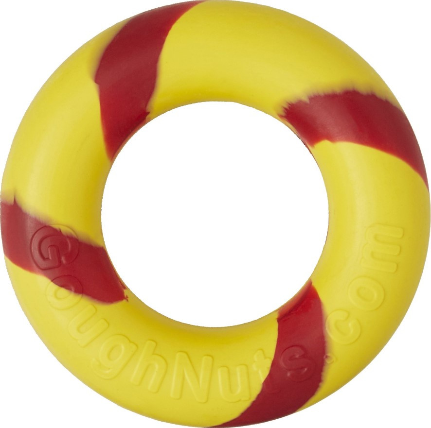 GoughNuts Lite Bite Ring Dog Toy, Yellow Medium Inch Northwest1