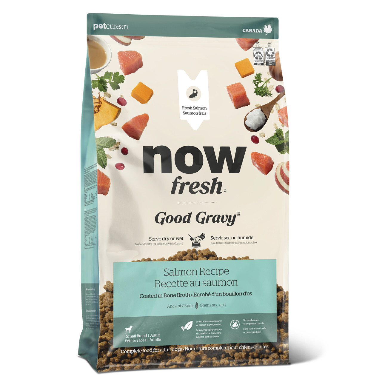 Now Fresh Good Gravy Salmon Dry Dog Food Coated in Bone