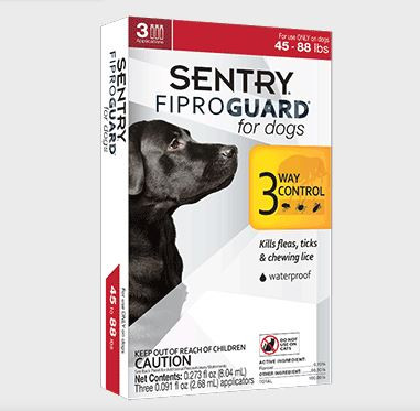 Sentry Fiproguard Flea Tick Treatment for Dogs 45-88lb,