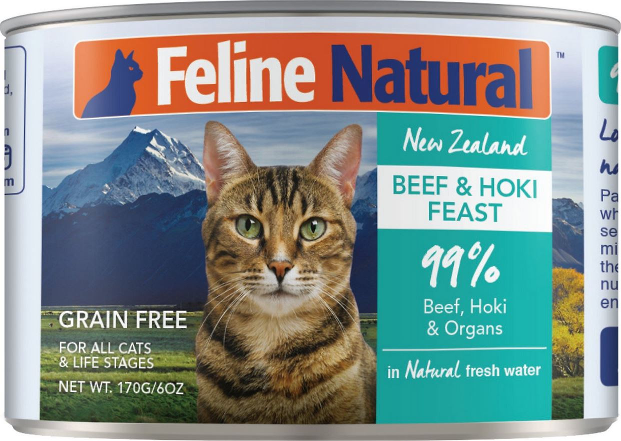 Feline Natural Grain-Free Beef Hoki Feast Canned Cat Food