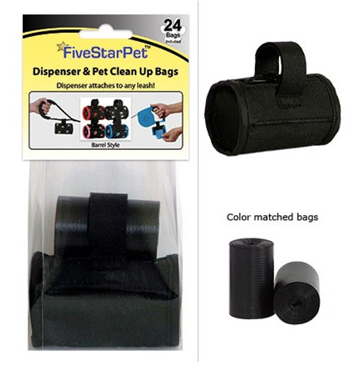 Five Star Pet Clean Up Bag Barrel Dispenser Black