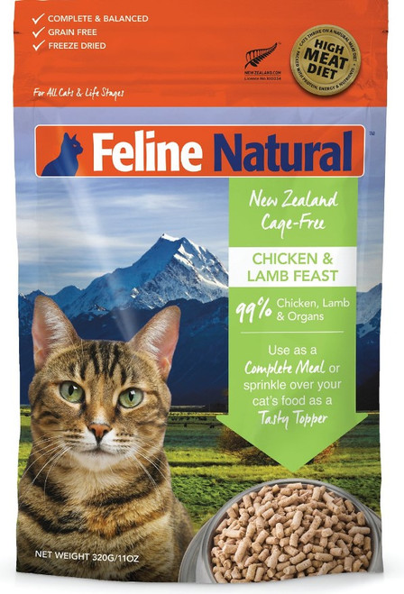Feline Natural Grain-Free Chicken & Lamb Feast Freeze-Dried Cat Food 11oz