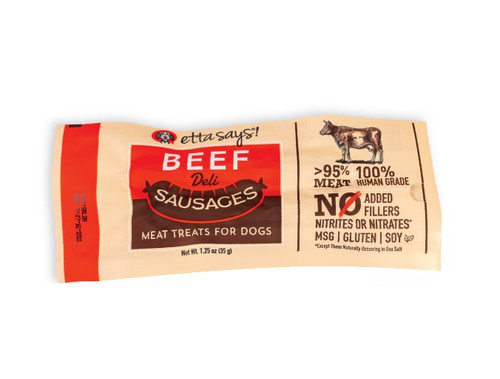 Etta Says! Deli Sausages Beef Meat Treats for Dogs 1.2oz