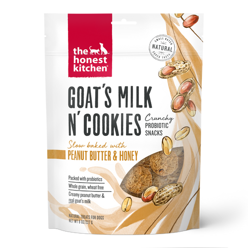 The Honest Kitchen Goat's Milk N'Cookies Peanut Butter & Honey Dog Treats 8oz