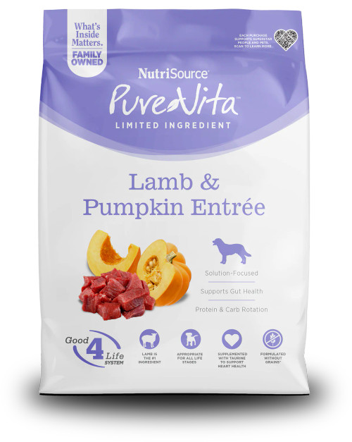 PureVita Grain Free Lamb & Pumpkin Adult Formula Dry Dog Food