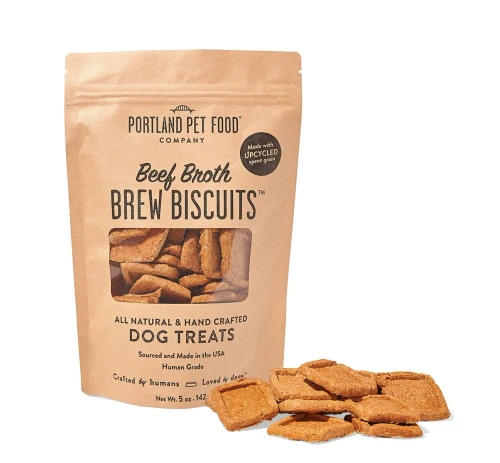 Portland Pet Food Brew Biscuits with Beef Broth Dog Treats 5oz