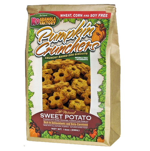 K9 Granola Factory Pumpkin Crunchers Dog Treats Sweet Potato Recipe 14oz