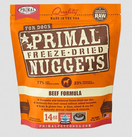 Primal Raw Freeze-Dried Beef Formula Dog Food Nuggets