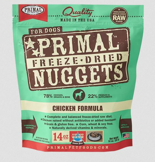 Primal Raw Freeze-Dried Chicken Formula Dog Food Nuggets