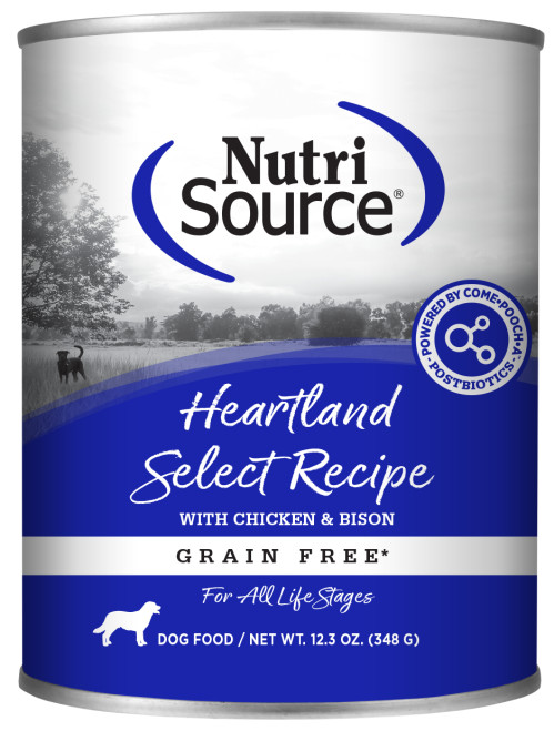 NutriSource Grain-Free Heartland Select Formula Canned Dog Food 12.3oz