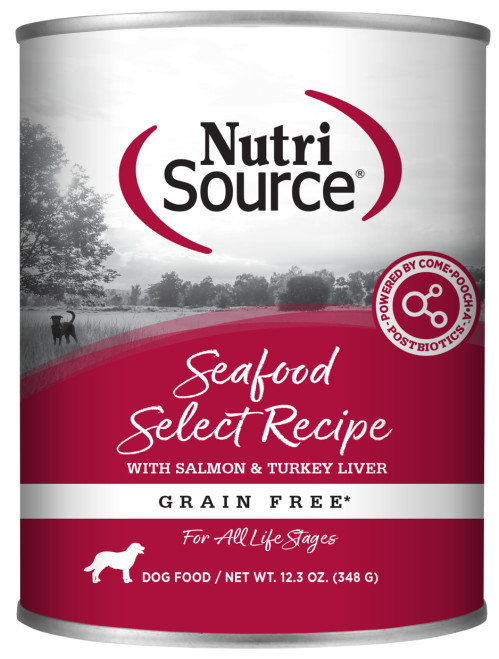 NutriSource Grain-Free Seafood Formula Canned Dog Food 12.3oz