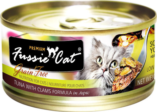 Fussie Cat Grain-Free Tuna With Clams in Aspic Canned Cat Food 2.8oz