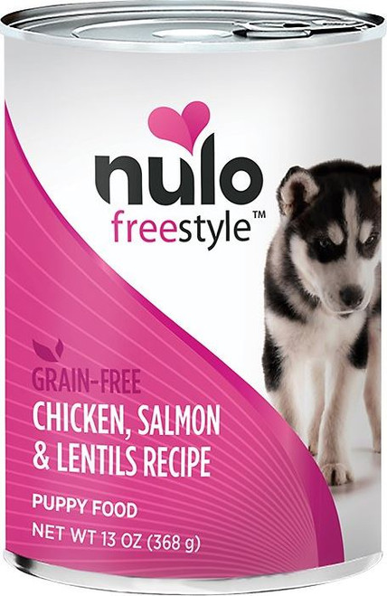 Nulo Freestyle Grain-Free Puppy Chicken, Salmon & Lentils Canned Dog Food 13oz