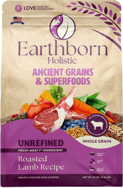 Earthborn Holistic UNREFINED Roasted Lamb Recipe Dry Dog Food