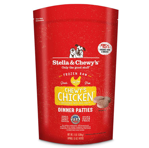 Stella & Chewy's Frozen Raw Chewy's Chicken Dog Dinner Patties