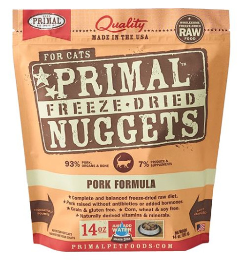 Primal Raw Freeze-Dried Pork Formula Cat Food Nuggets