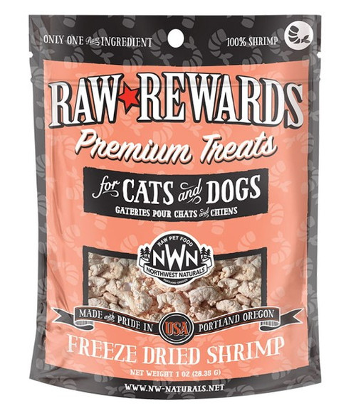 Northwest Naturals Raw Rewards Freeze-Dried Shrimp Dog & Cat Treats 1oz