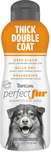 TropiClean PerfectFur Thick Double Coat Dog Shampoo 16oz