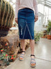 Nicole Elastic Waist Denim Skirt  *Indigo Wash*