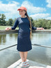 Kids Modest Baseball Style Swim Dress *Navy Dot* FINAL SALE