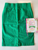Colored Denim Elastic Waist Skirt *Kelly Green*