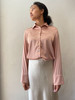 Button Up Satin Blouse *Peach*