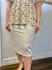 Klassy Girl Longer Length Pencil Skirt *Cream*