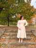 Evening Elegance Shimmery Smocked Dress *Ivory* 