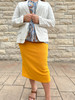 Waffle Pencil Skirt *Mustard*