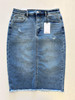 Bria TNR JEANS Indigo Frayed Hem Denim Skirt