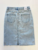 Nory TNR JEANS Light Indigo Raw Hem Denim Skirt