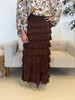 Ruffled Maxi Skirt *Brown*
