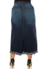 Davi Embroidered Hem Denim Maxi Skirt 