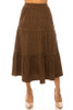 Corduroy Tiered Skirt - Chocolate Corduroy Tiered Skirt - Chocolate