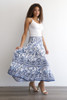 Tiered Boho Maxi Skirt *Blue Paisley*