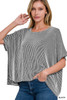 Ribbed Knit Dolman Top *Black*